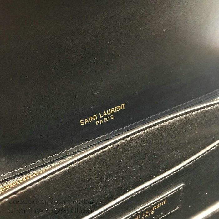 Saint Laurent Domino Medium in Black Smooth Leather 538791