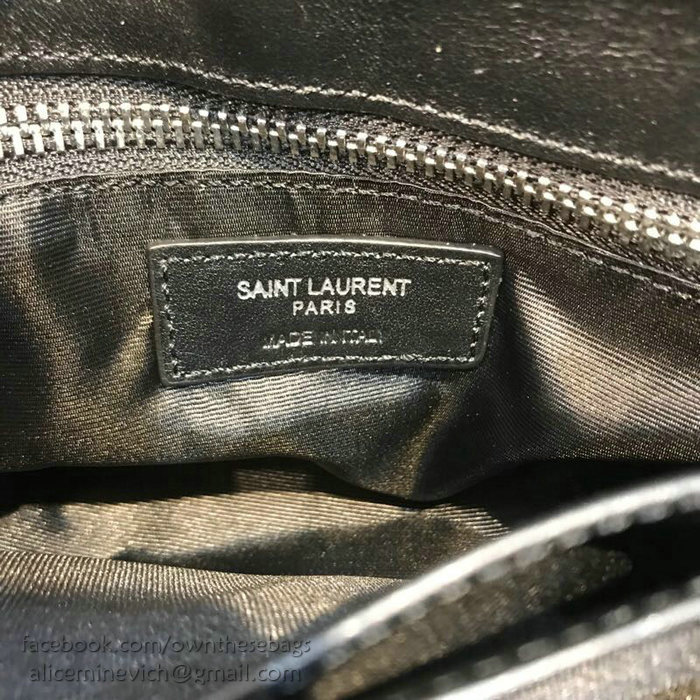 Saint Laurent Loulou Toy Bag in Black Matelasse Leather 467072