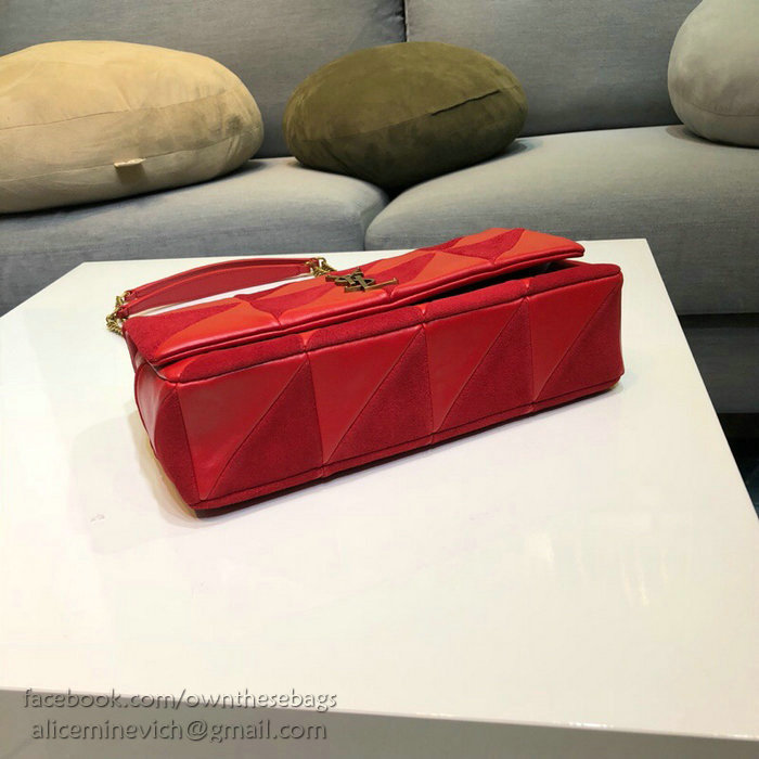 Saint Laurent Medium Jamie Bag in Red Lambskin Patchwork 515821