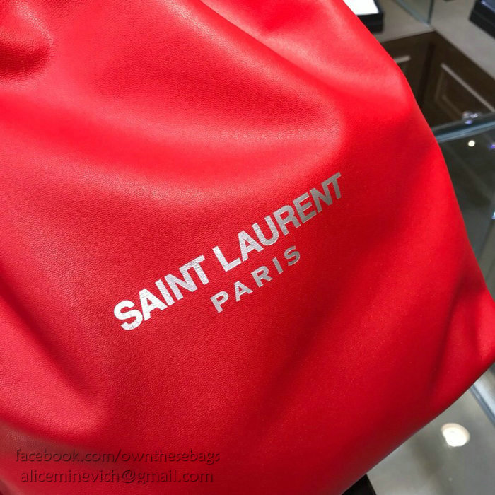 Saint Laurent Teddy Pouch in Red Lambskin 538447
