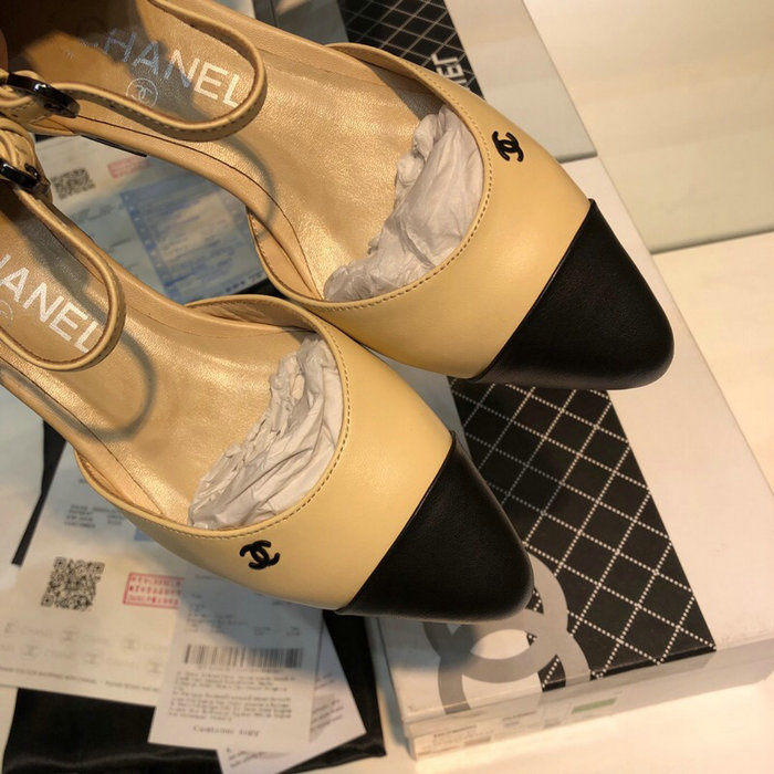 Chanel Lambskin Sandals Beige C32604