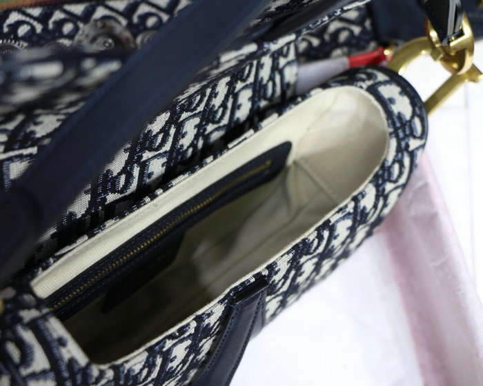 Dior Oblique Canvas Saddle Bag Blue M9001