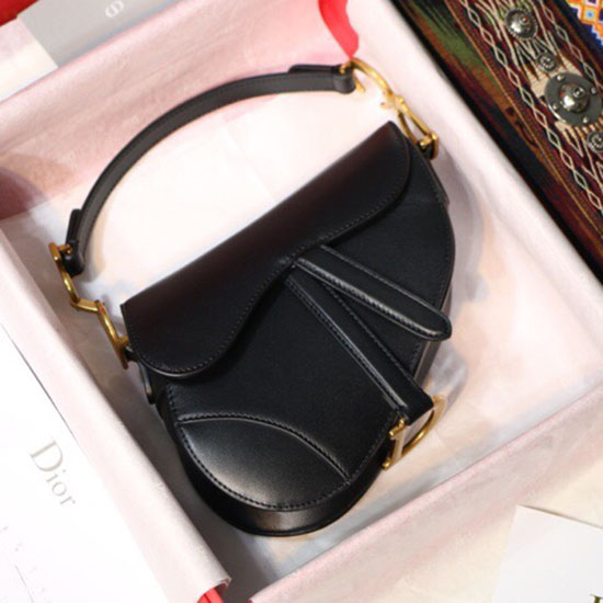 Dior Smooth Calfskin Saddle Bag Black M9001