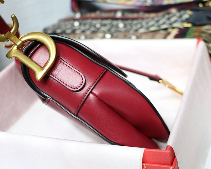 Dior Smooth Calfskin Saddle Bag Red M9001