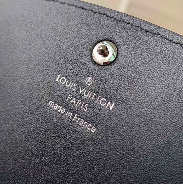 Louis Vuitton Mahina Leather Iris Compact Wallet Black M62542
