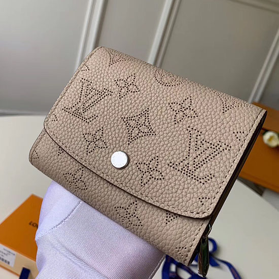 Louis Vuitton Mahina Leather Iris Compact Wallet Grey M62542