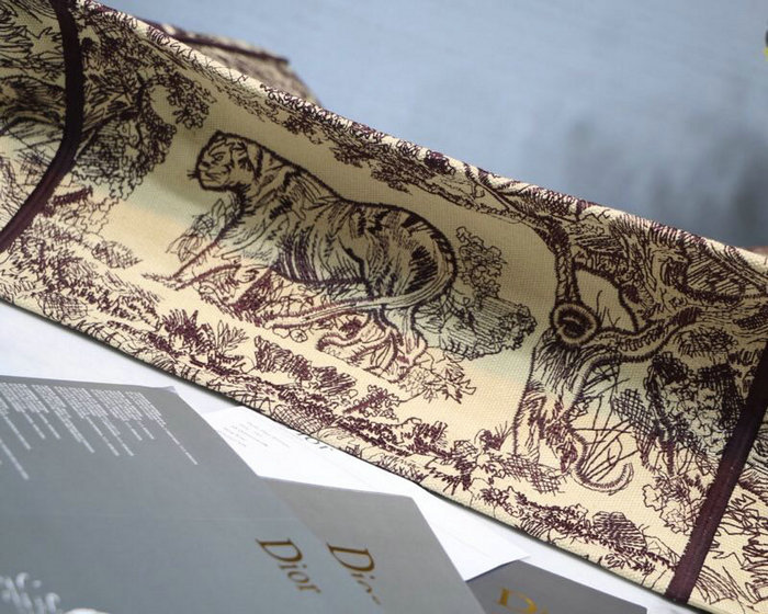 Dior Oblique Book Tote Burgundy D32604