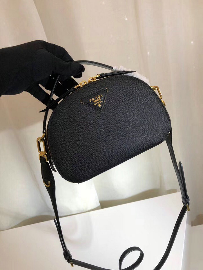 Prada Odette Saffiano Leather Bag Black 1BH123