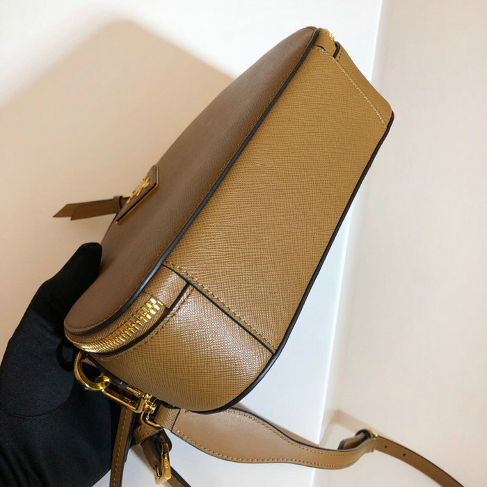 Prada Odette Saffiano Leather Bag Brown 1BH123