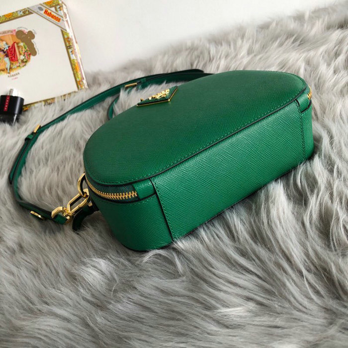 Prada Odette Saffiano Leather Bag Green 1BH123