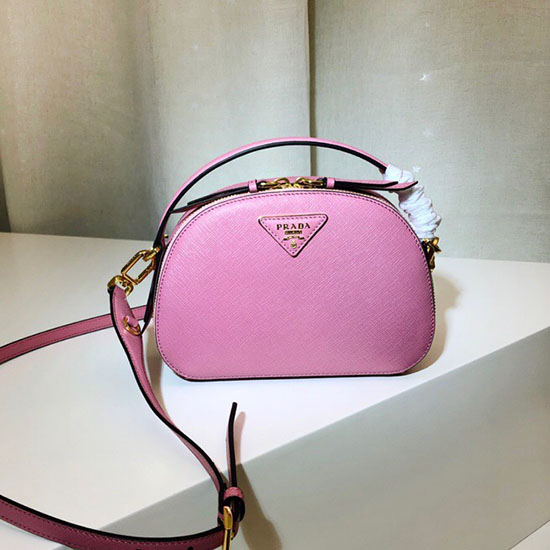Prada Odette Saffiano Leather Bag Pink 1BH123