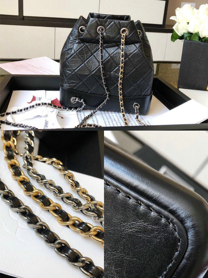 Chanel Aged Calfskin Gabrielle Backpack Black A94502