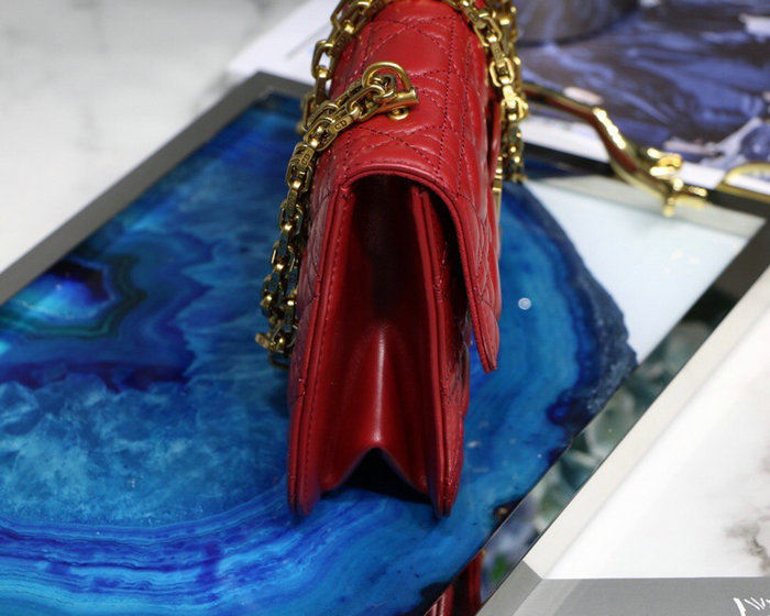 Dior Addict Lambskin Flap Bag Burgundy D42001