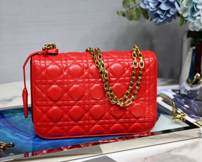 Dior Addict Lambskin Flap Bag Red D42001