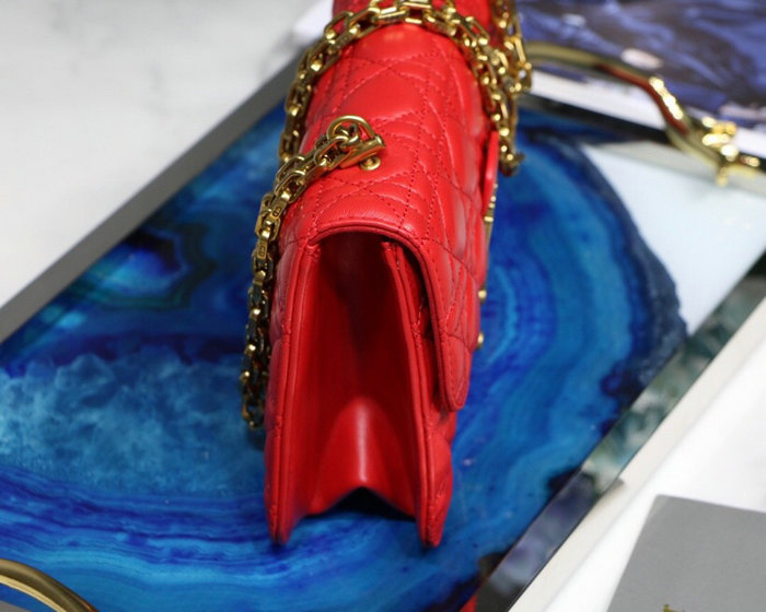 Dior Addict Lambskin Flap Bag Red D42001