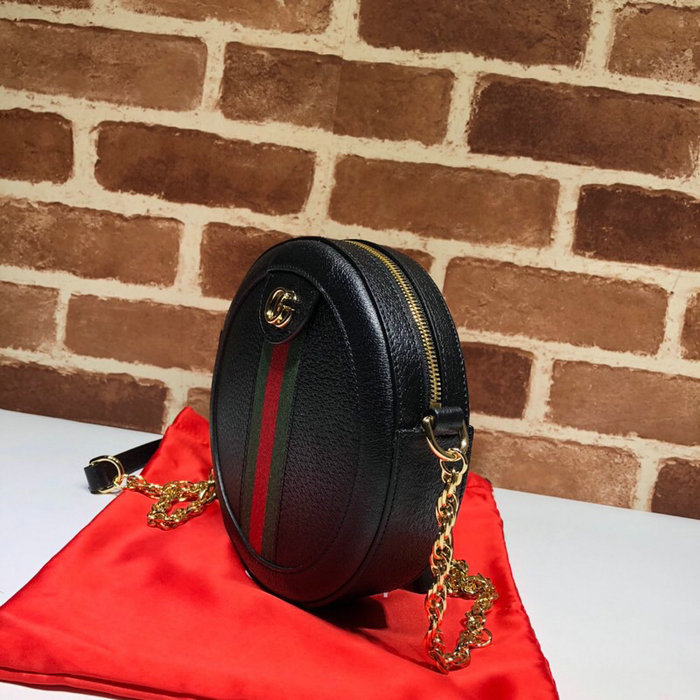 Gucci Ophidia Mini Round Shoulder Bag Black 550618