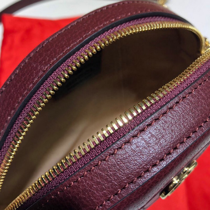 Gucci Ophidia Mini Round Shoulder Bag Burgundy 550618