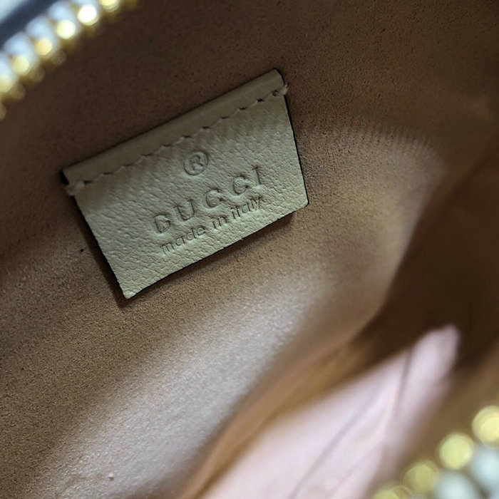 Gucci Ophidia Mini Round Shoulder Bag White 550618