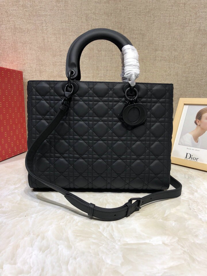Lady Dior Ultra-Matte Tote Bag Black D93201
