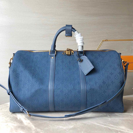 Louis Vuitton Monogram Denim Keepall Bandouliere 50 M44645