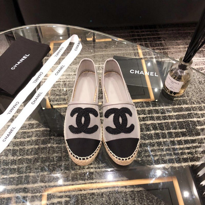 Chanel Mesh & Grosgrain espadrilles Grey C15063