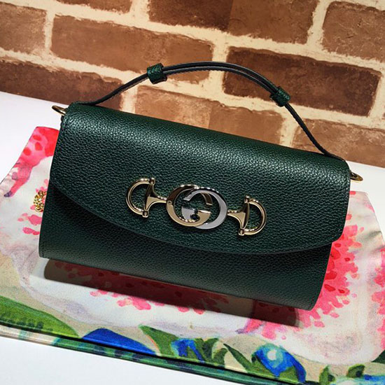 Gucci Zumi Grainy Leather Mini Shoulder Bag Green 564718