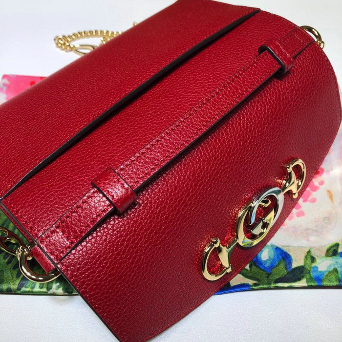 Gucci Zumi Grainy Leather Mini Shoulder Bag Red 564718