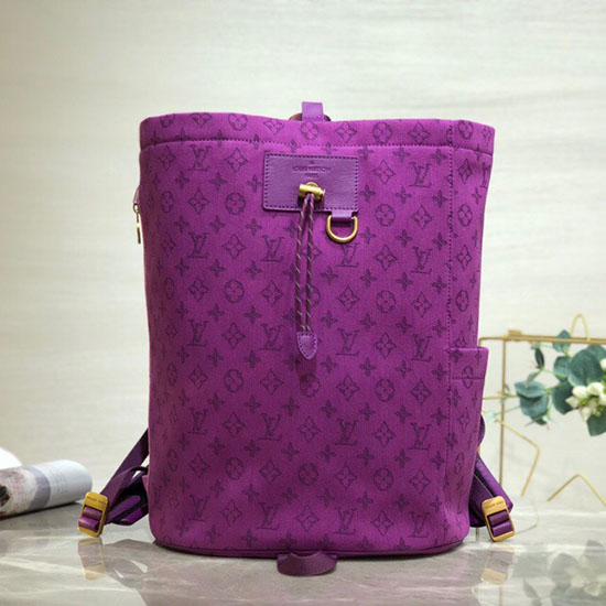 Louis Vuitton Monogram Denim Chalk Backpack Purple M44617