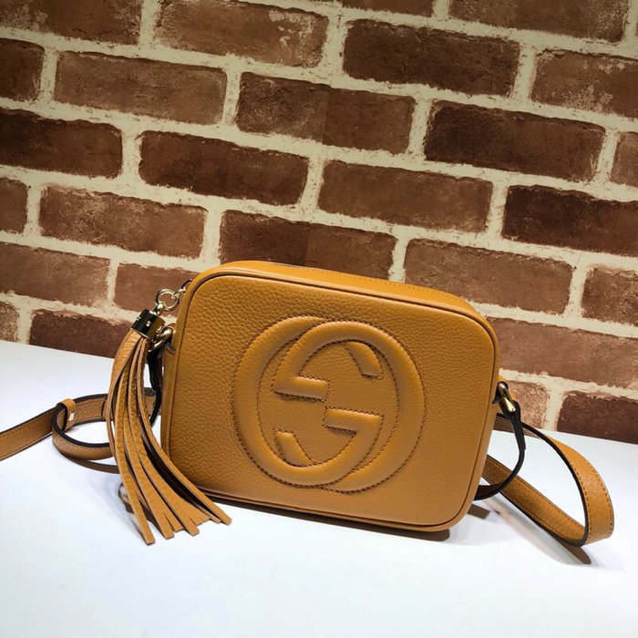 Gucci Soho Leather Disco Bag Dark Yellow 308364