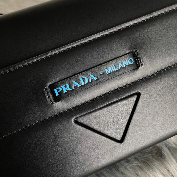 Prada Manuelle Leather Shoulder Bag Black 1BD166