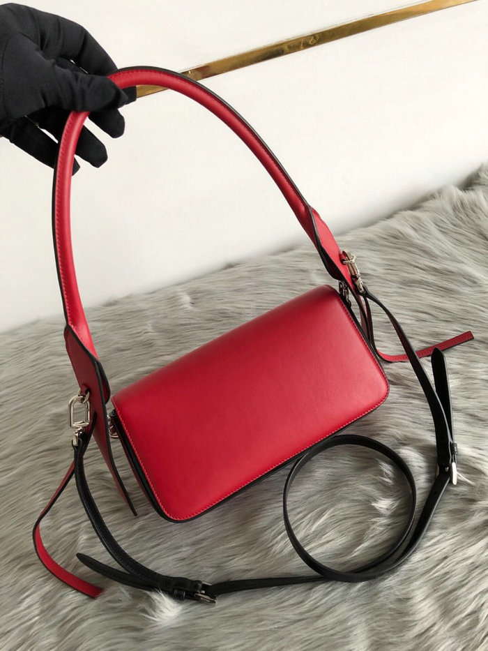 Prada Manuelle Leather Shoulder Bag Red 1BD166