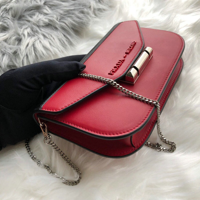 Prada Sybille Leather Mini Bag Red 1DH011