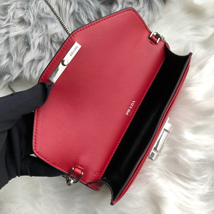Prada Sybille Leather Mini Bag Red 1DH011