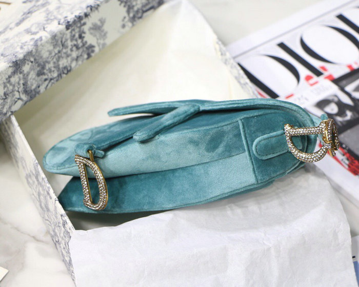 Dior Velvet Saddle Bag Green D07231