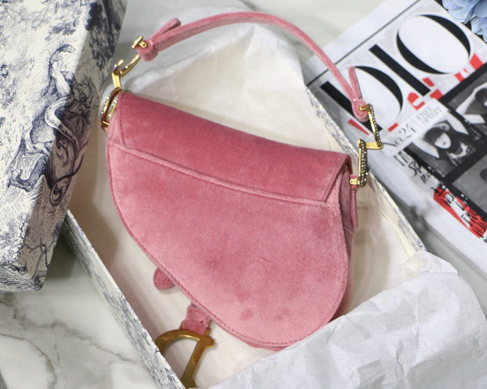 Dior Velvet Saddle Bag Pink D07231