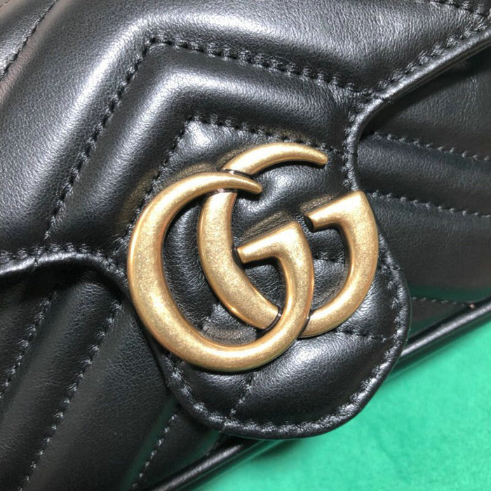 Gucci GG Marmont Matelasse Leather Super Mini Bag Black 476433