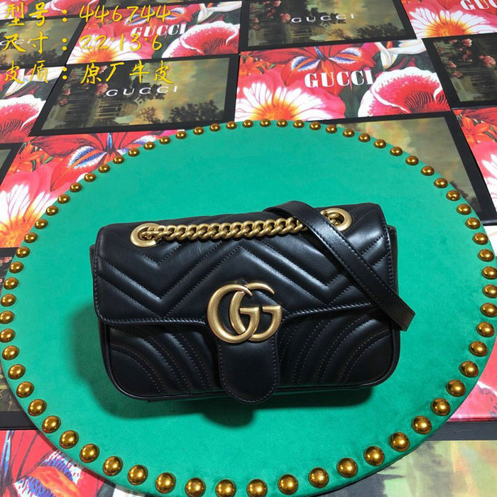 Gucci GG Marmont Matelasse Mini Bag Black 446744