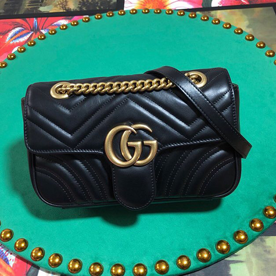 Gucci GG Marmont Matelasse Mini Bag Black 446744