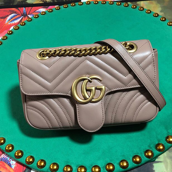 Gucci GG Marmont Matelasse Mini Bag Nude 446744