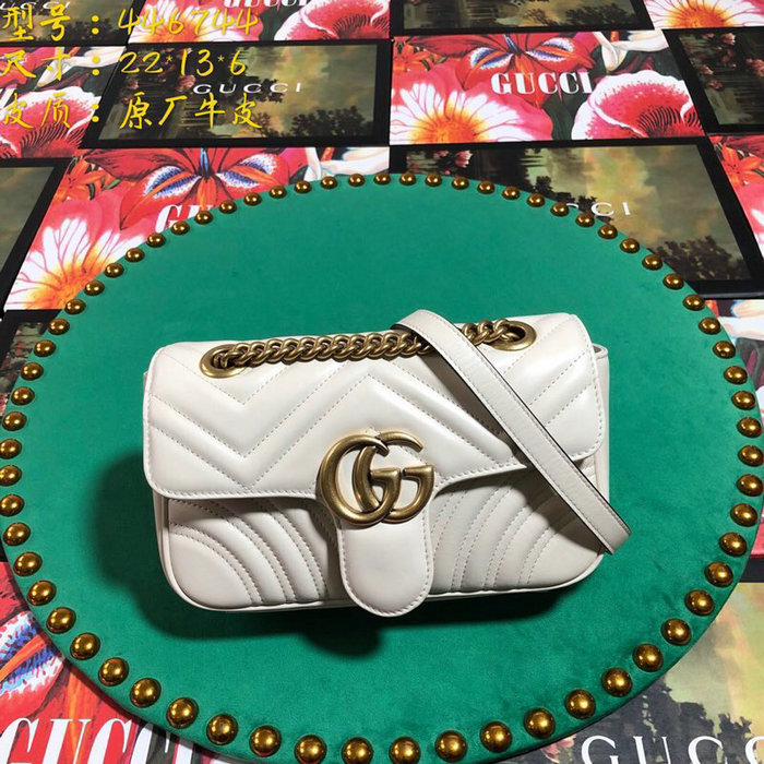 Gucci GG Marmont Matelasse Mini Bag White 446744