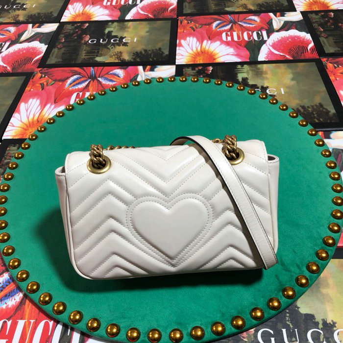 Gucci GG Marmont Matelasse Mini Bag White 446744