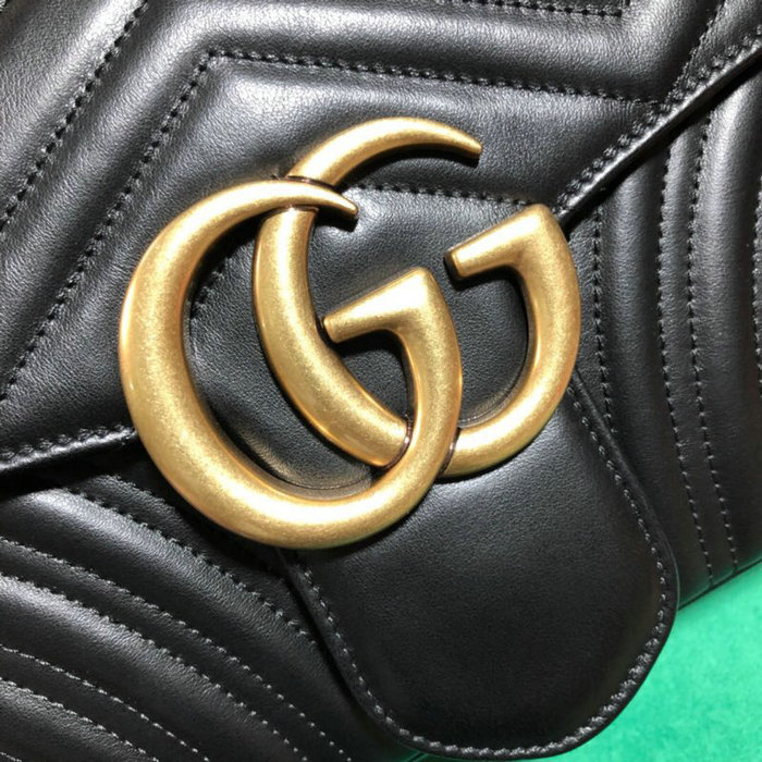 Gucci GG Marmont Matelasse Shoulder Bag Black 443496