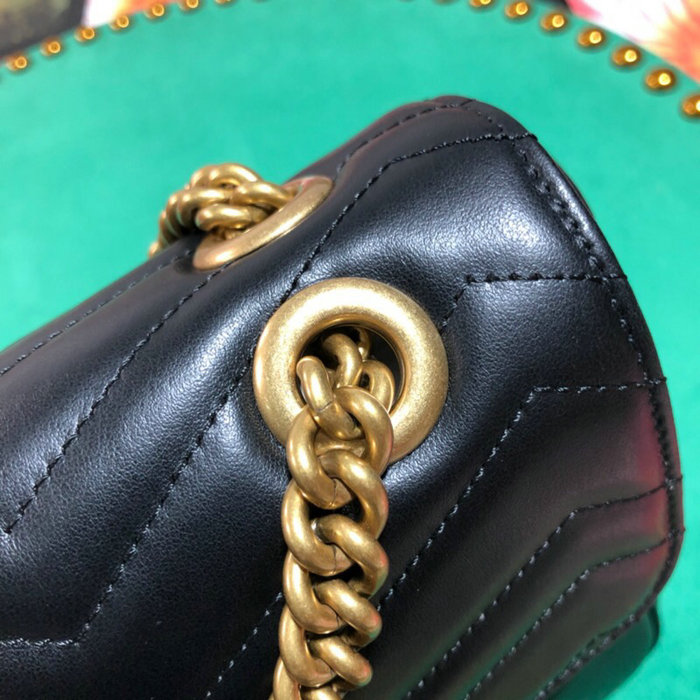 Gucci GG Marmont Matelasse Shoulder Bag Black 443496