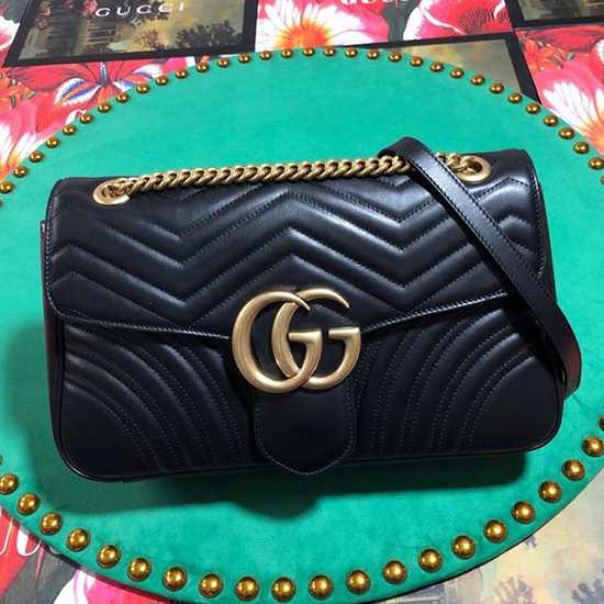 Gucci GG Marmont Matelasse Shoulder Bag Black 443496