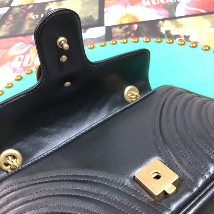 Gucci GG Marmont Matelasse Shoulder Bag Black 443497