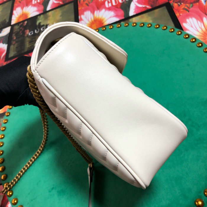 Gucci GG Marmont Matelasse Shoulder Bag White 443496
