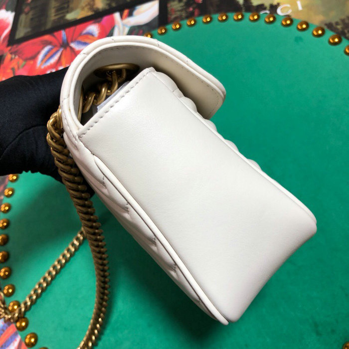 Gucci GG Marmont Matelasse Shoulder Bag White 443497