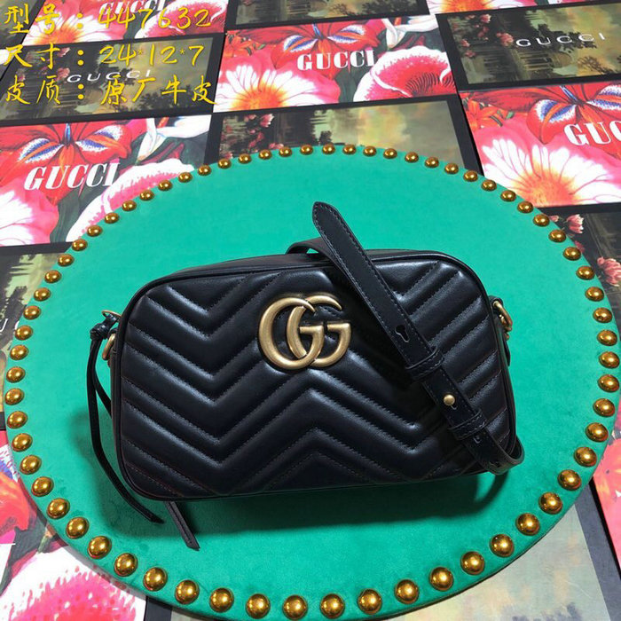 Gucci GG Marmont Small Matelasse Shoulder Bag Black 447632