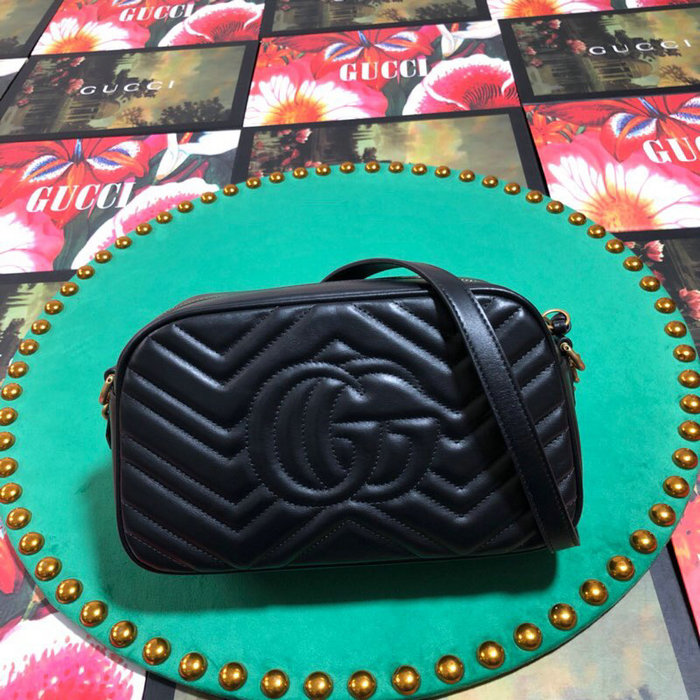 Gucci GG Marmont Small Matelasse Shoulder Bag Black 447632