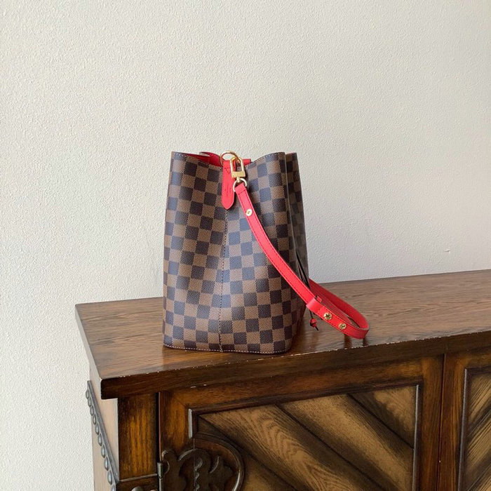 Louis Vuitton Damier Ebene Canvas Neonoe Red N40198